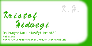 kristof hidvegi business card