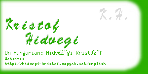 kristof hidvegi business card